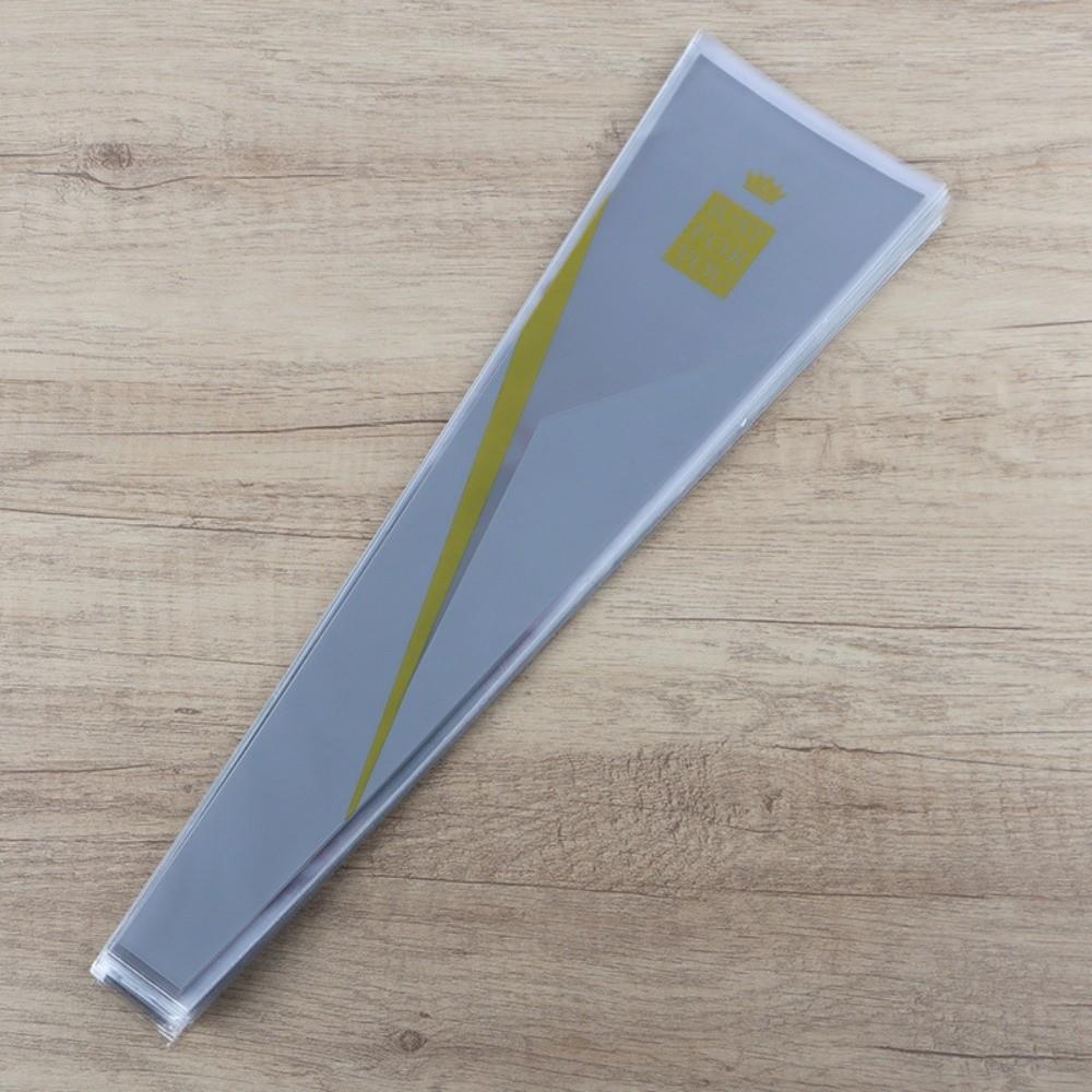 50Pcs Creative Crown Flower Wrapping Bag Single Flower Transparent Single Rose Sleeves Waterproof Bouquet Wrapper Wedding 45-13cm серый