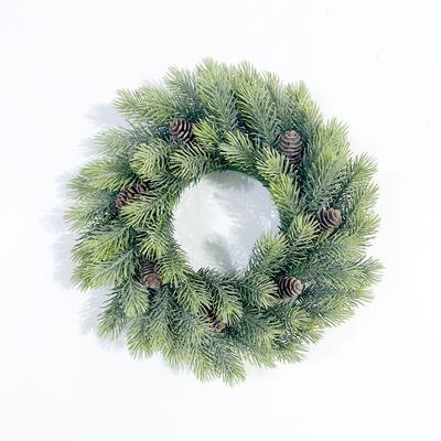 Simulated Green Plants, Artificial Pine Needles, Fake Wreath Decoration, Pine Cone Christmas Party Door Home Pendant