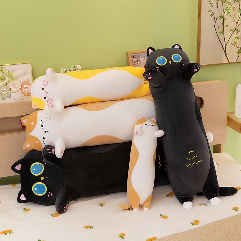 Long Cat Plush Toy Soft Stuffed Animal Pillow Bed Sleeping Comfort Decor