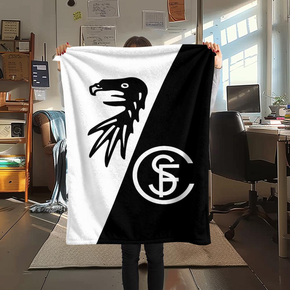 1pc SC Freiburg Print Flannel Blanket, High Quality Comfortable for All Seasons, Home Decor, Warmth and Comfort, Perfect for Christmas Gifts80