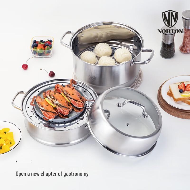 NORTON 30cm 3-Schicht 304 Edelstahl Dampfkochtopf