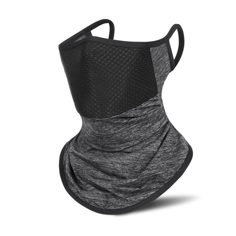 Ice Silk Neck Gaiter for Men Women Ear Loops Sun Protection Cycling Face Mask Breathable Mesh Cooling Outdoor Driving Face Cover