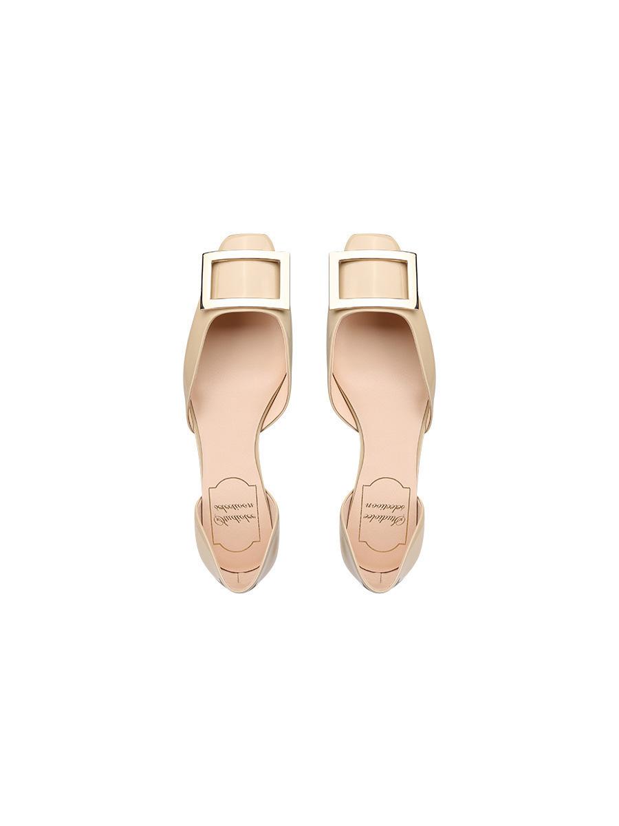 

Лето 2025 новинка~ классические универсальные туфли-лодочки с квадратным носком, квадратной пряжкой и неглубоким вырезом, женская обувь на плоской подошве для работы 40