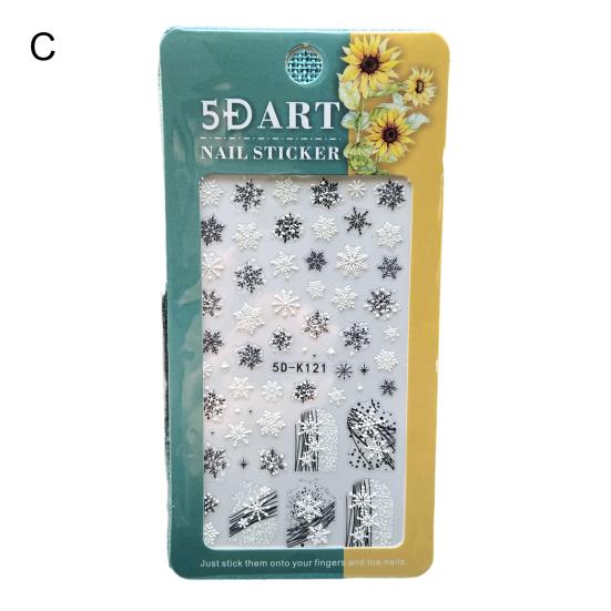 Fingernagel-Aufkleber, atemberaubende visuelle Wirkung, dekorativ, mehrere Stile, gut selbstklebend, weihnachtlicher Schneeflocken-Stil, Nagelzubehör