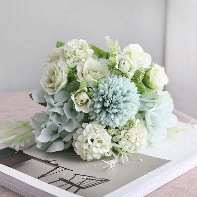 

1 шт. Розовые шелковые искусственные цветы Свадебный домашний декор своими руками Большой букет Пенопластовые аксессуары Комнатные цветочные украшения