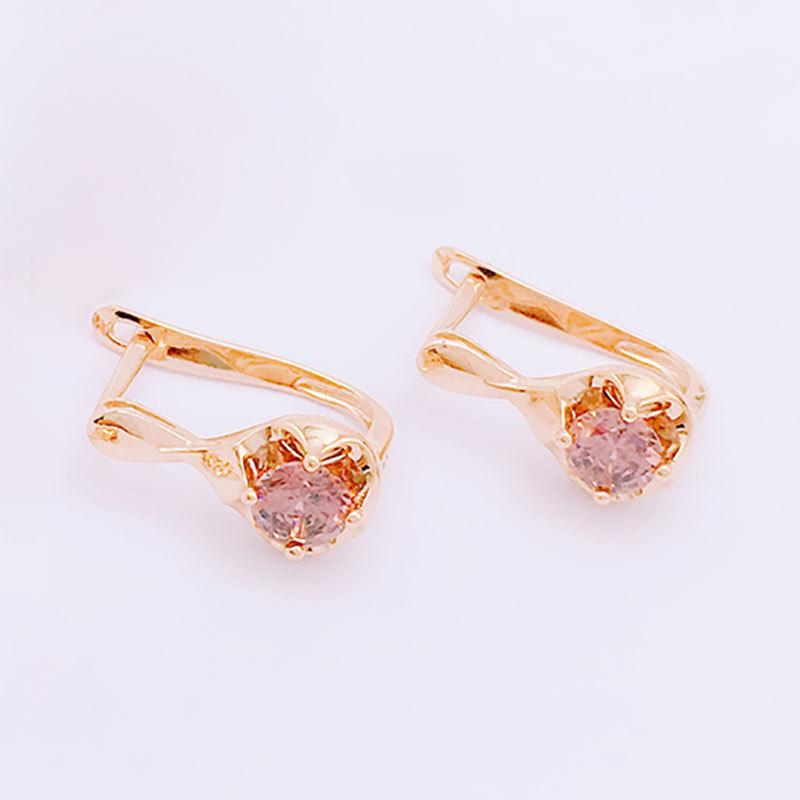 

Изысканные русские серьги из 585 пробы с покрытием из розового золота, персонализированные, роскошные, женские, с бриллиантами, модный бутик, серьги с дымчатым кварцем