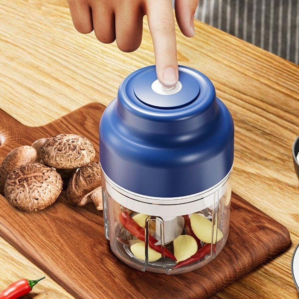 6 Stainless Steel Blades Electric Garlic Chopper 320ml Garlic Puller Meat Mincer  for Home