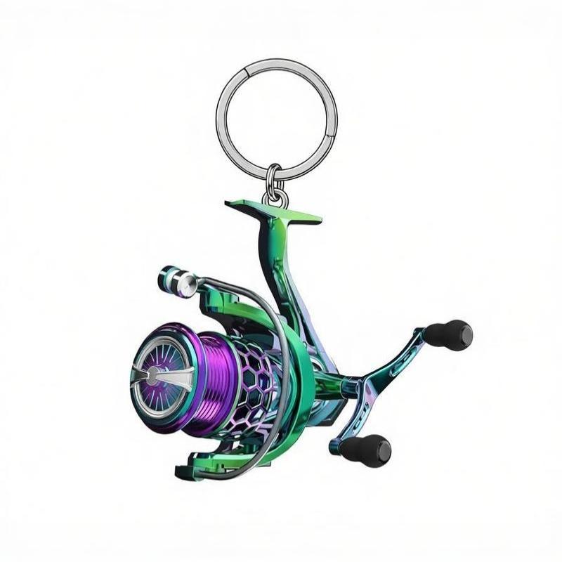 New Cross-Border 2D Flat Acrylic Keychain Fishing Line Winder Pattern With Ring-Shaped Keychain Fashion Pendant Festival Gift