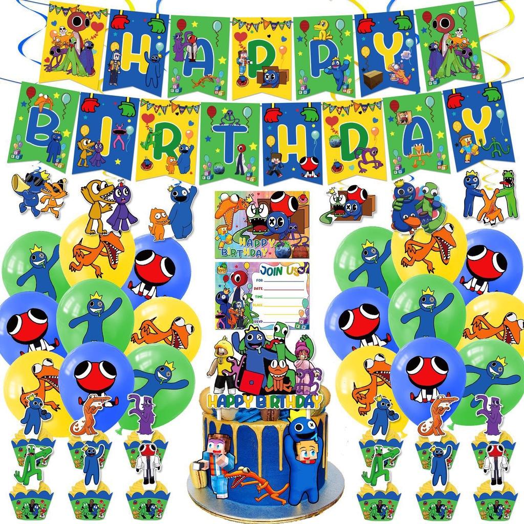 Roblox Friends Rainbow Party Supplies Banner Cake Topper Balloons Kids Birthday