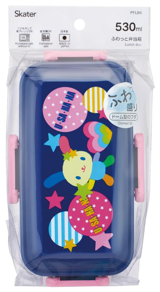 Skater Lunch Fluffy Packing Dishwasher Microwave Made In Sanrio Usahana Box, Design, 1-Tier, 530ml, Safe, Safe, Japan, Design, PFLB6-A