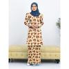 Summer New Irregular Graphic Gradient Print Fashion Long Gradient Modern Kulang Pahang Ladies Casual Muslim Suit Comfortable Ladies Two Piece Suit