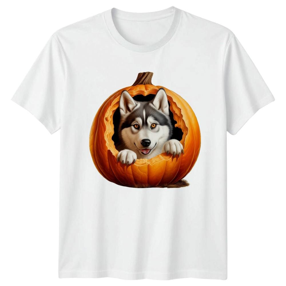 Husky In Pumpkin TShirt Siberian Husky Halloween Gift For Him And Her S