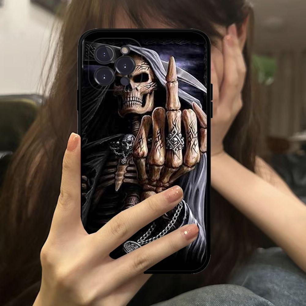 Grim Reaper Skull Skeleton Phone Case For IPhone 16 15 14 11 12 13 Mini Pro XS Max Cover 6 7 8 Plus X Funda Shell