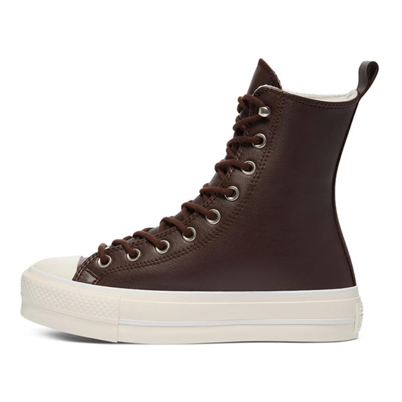 Converse Chuck Taylor All Star Synthetic Leather Comfortable Non-Slip Abrasion Resistant High Top Board Shoes Women's Brown