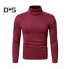 Vår Høst Menn Fitness Topp Slim Fit Høy krage Elastisk lange ermer Ensfarget Pullover Fitness Sport Topp Vinter bunnklær