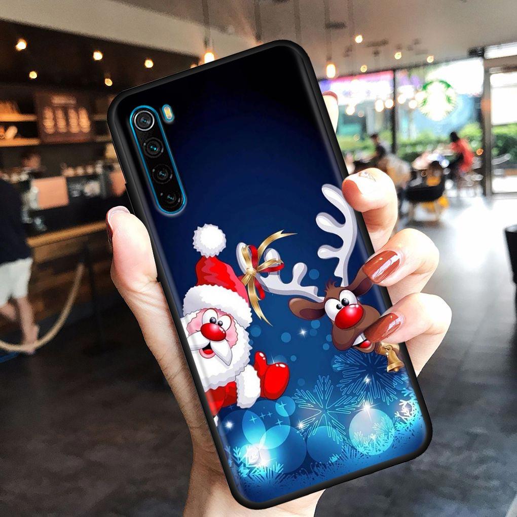 Christmas Santa Claus Mobile Phone Shell for Redmi Note 10 11 11S 11E 7 8 8T 9 9S 9T Pro Plus 4G 5G Black Soft Case Cover Fundas