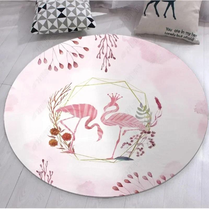 Cute Animal Patterned Round Rug with Bunny Lion Tiger Whale Sheep Designs Floor Mat for Kids Room Decor Adding Playful Charm