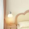 Cream Style Pumpkin Pendant Light: Modern Minimalist Bedside Lamp for Master Bedroom, Bar Counter, or Foyer with Single Head Cord Suspension.