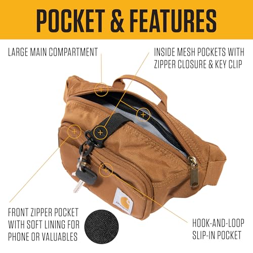Carhartt Waist Bag, Body Bag, Shoulder Bag, Classic 2.5L Water-Repellent, Lightweight, Travel, Outdoor Bag, CB0554 [B0000554] Brown