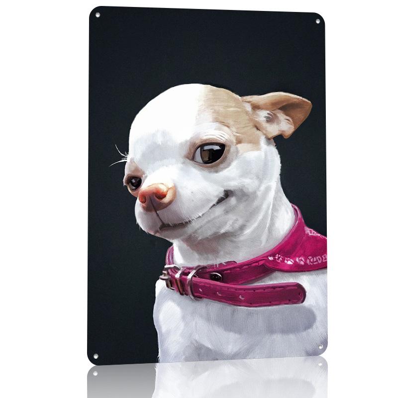 Smiling Dog Meme Tinplate Poster Customized Wall Art Retro Vintage Metal Signs for Fans Home Decor Living Room Custom Plate Desk