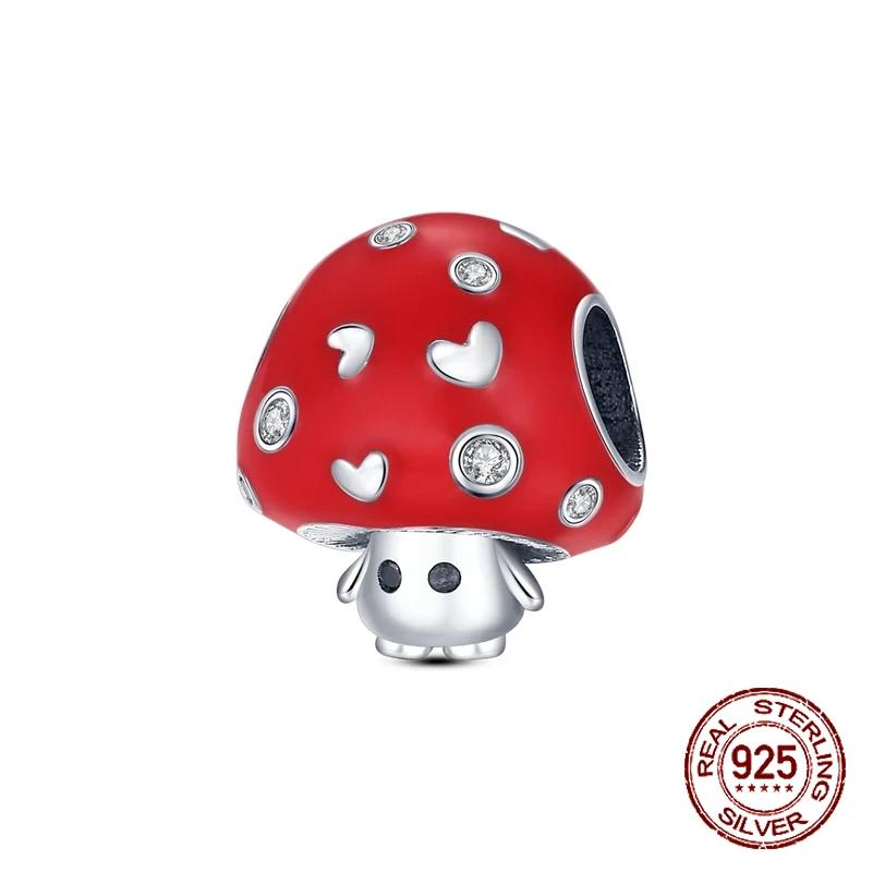 Red Color Series Charms Beads Copper Blood Heart Love Car Strawberry Fruit Dangle Fit Original Bangle Bracelet Diy Jewelry