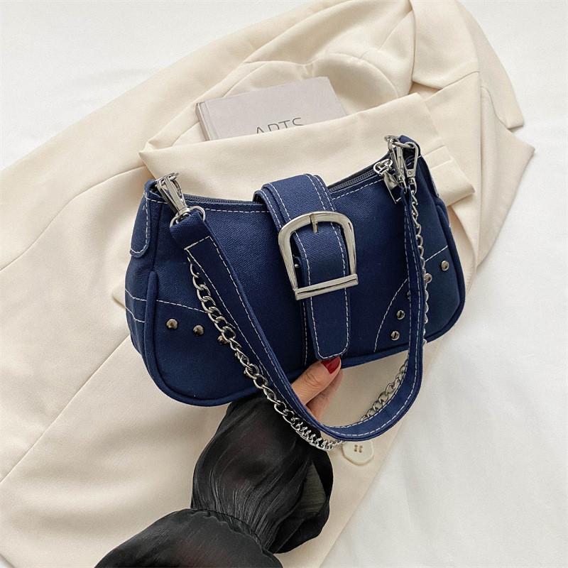 Street Style Vintage Crossbody Bag With Fashionable Stitching синий