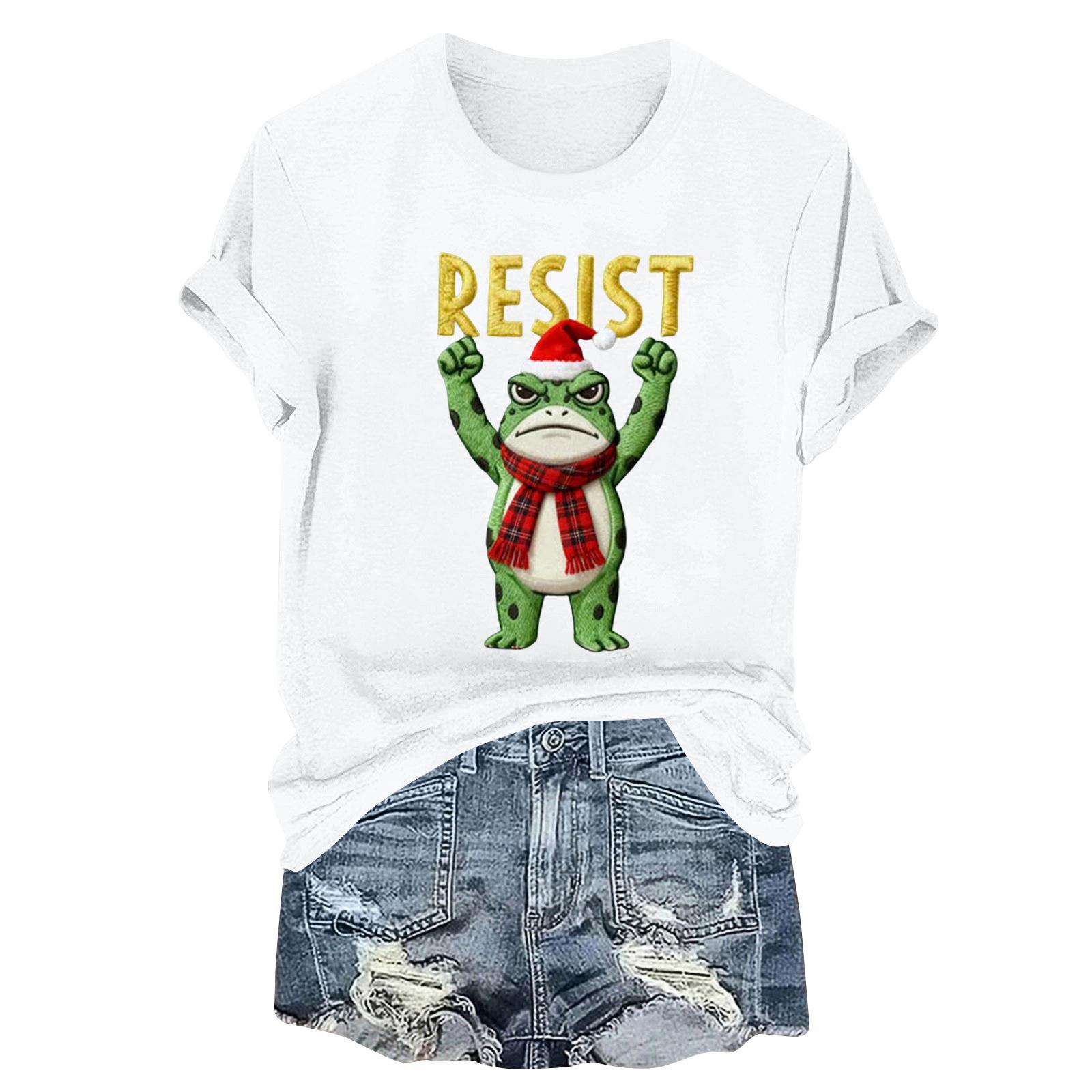 

Женская модная повседневная футболка-пуловер с принтом, круглым вырезом и короткими рукавами XL