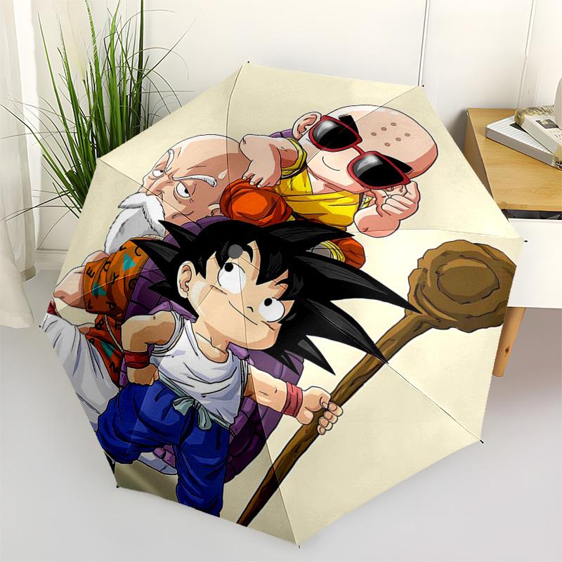 

1pc Dragon Ball Z Goku, Krillin & Master Roshi Outdoor Umbrella - Automatic Opening/Closing - Portable 3-Fold Design - 8 Bone Iron Frame - Ideal Gift