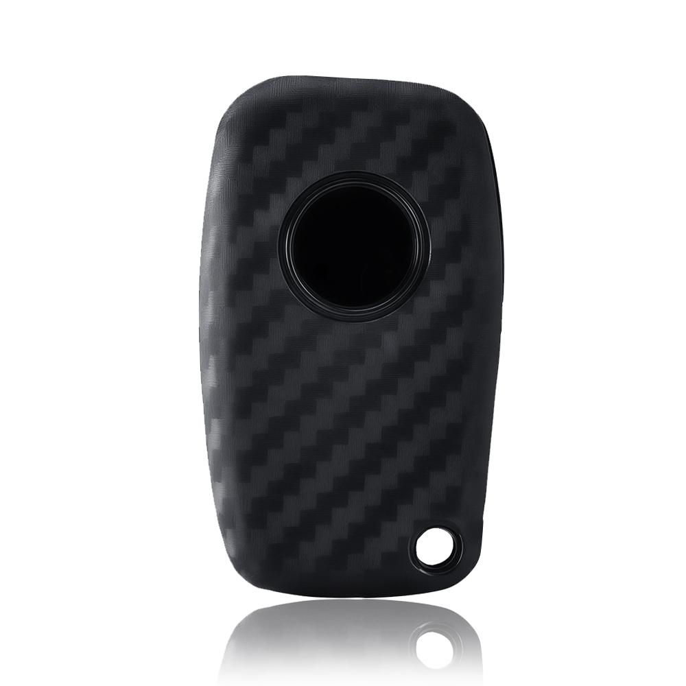 Kohlenstoff-Silikon Auto Schlüsselabdeckung Hülle Schale Für Fiat Stilo Grande Punto Bravo Linea Idea Panda 500 Halter Fernbedienung Schlüssel Zubehör