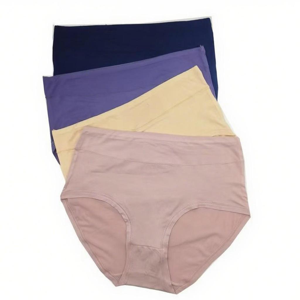 Plus Size Women's High Elasticity Solid Color Fabric Underwear: Comfortable & Versatile