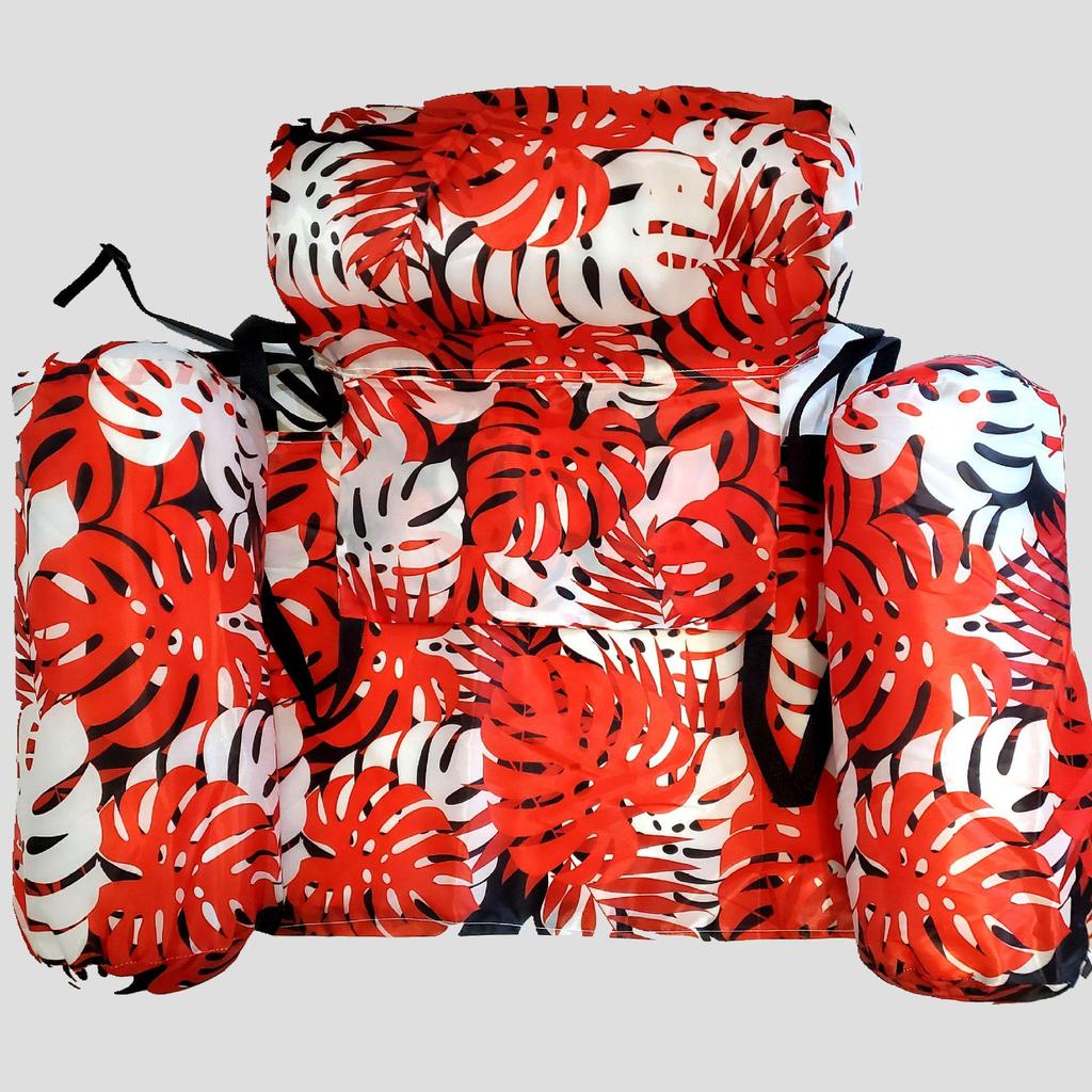 Foldable Inflatable Water Recliner with Mesh Hammock and Dual-Use Backrest
