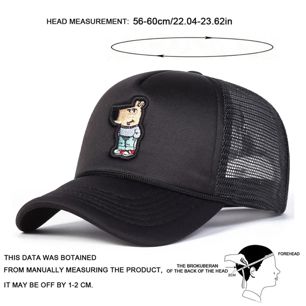 Unisex Cute Kangaroo Embroidery Baseball Net Caps Outdoor Adjustable Spring and Summer Casual Sunscreen Hat