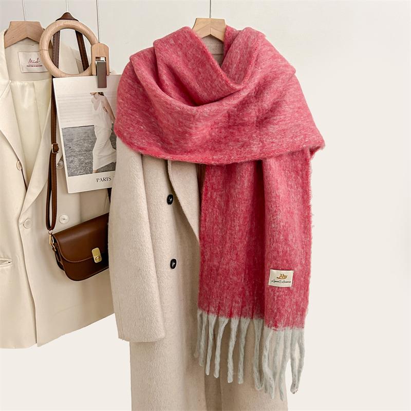 Autumn And Winter Women'S New Soft Pashmine Wool Long Scarf Macaron Solid Fashion Warm Outdoor Large Muffler Shawl