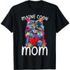 Maine Coon Cat Lovers Heart Design Womens Maine Coon Cat Mom T-Shirt