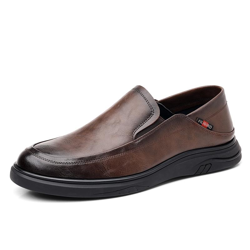 2024 Spring Fashion Casual Leather Men's Dress Shoes Spring Autumn New Designer Soft Sole Solid Color Loafers Man