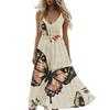 Boho Summer Dresses V Neck Floral Printed Sundresses, Beach Trendy Airy Dresses For Women