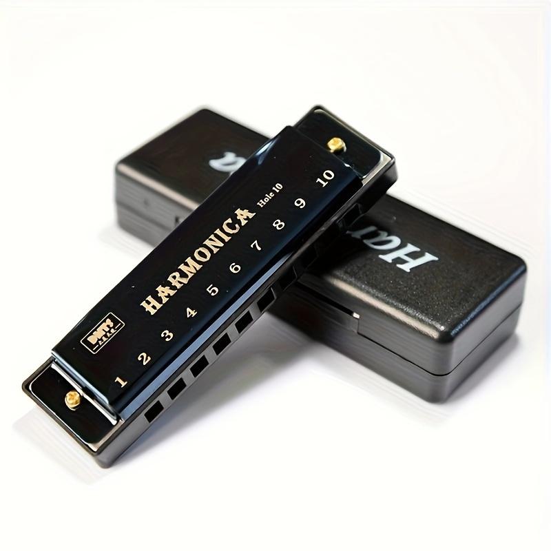 

10-Hole Blues Harmonica C Key Professional Diatonic Harmonica for Adults Beginners Rich Sound for Blues Folk Rock Country JXB чёрный