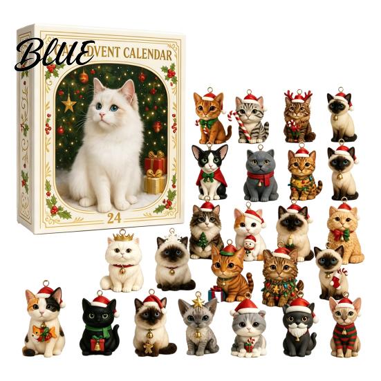 Cat Shaped Acrylic Ornament for Advent Calendar Christmas Dachshund Tree Ornaments 24-Day Countdown Hanging Decorations
