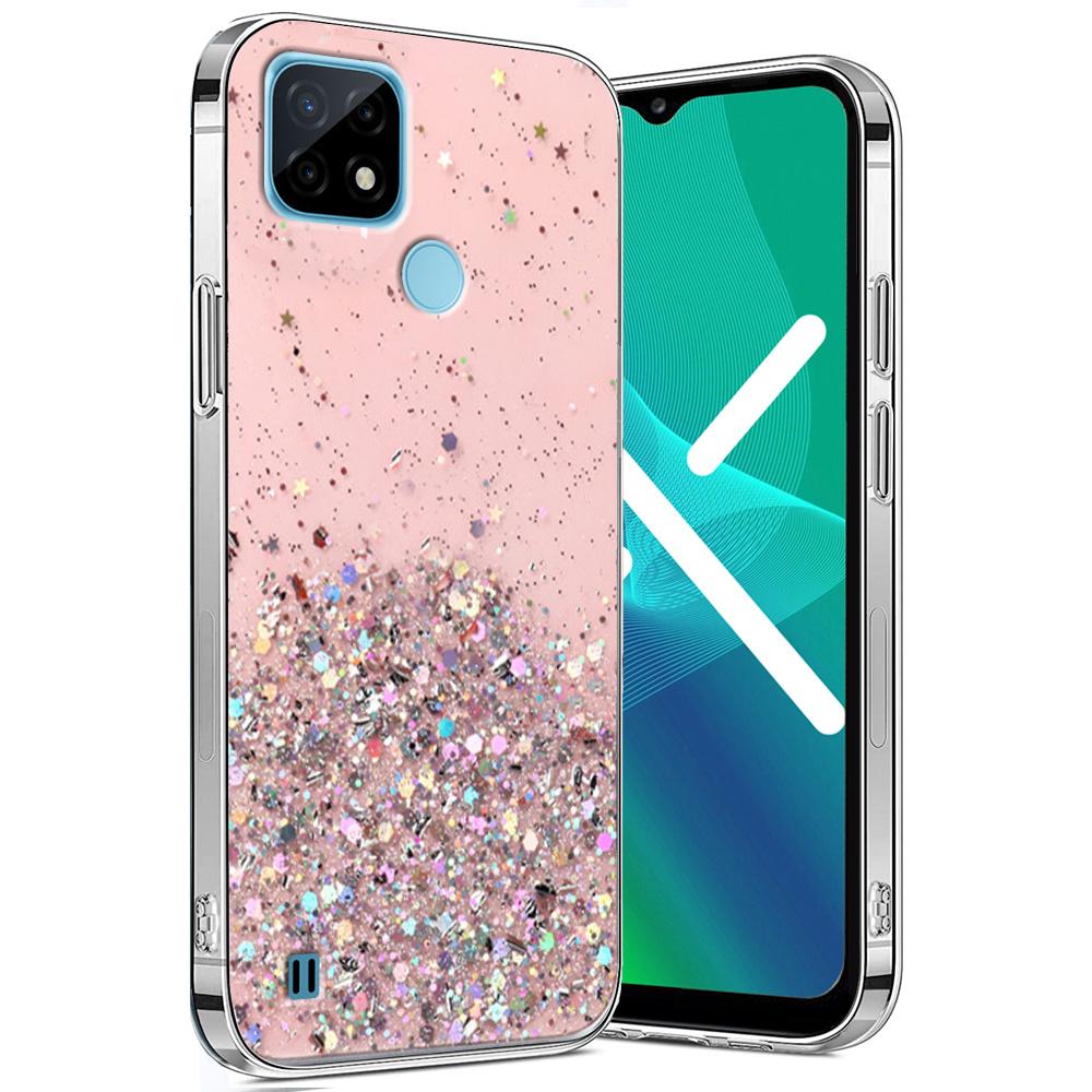 Realme C21 Case, Glittery, Pink