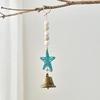 Beach Ocean Themed Bell Ornaments Summer Wooden Seahorse/Sea Turtle/Starfish Wind Chime Nautical Coastal Wall Hanging Decor for Living Room Bedroom