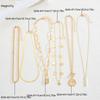 6pcs/3pcs Vintage Elegant Fashion Multi-Element Portrait Coin Cross Lock OT Buckle Pendant Hollow Chain Layered Necklace Set New
