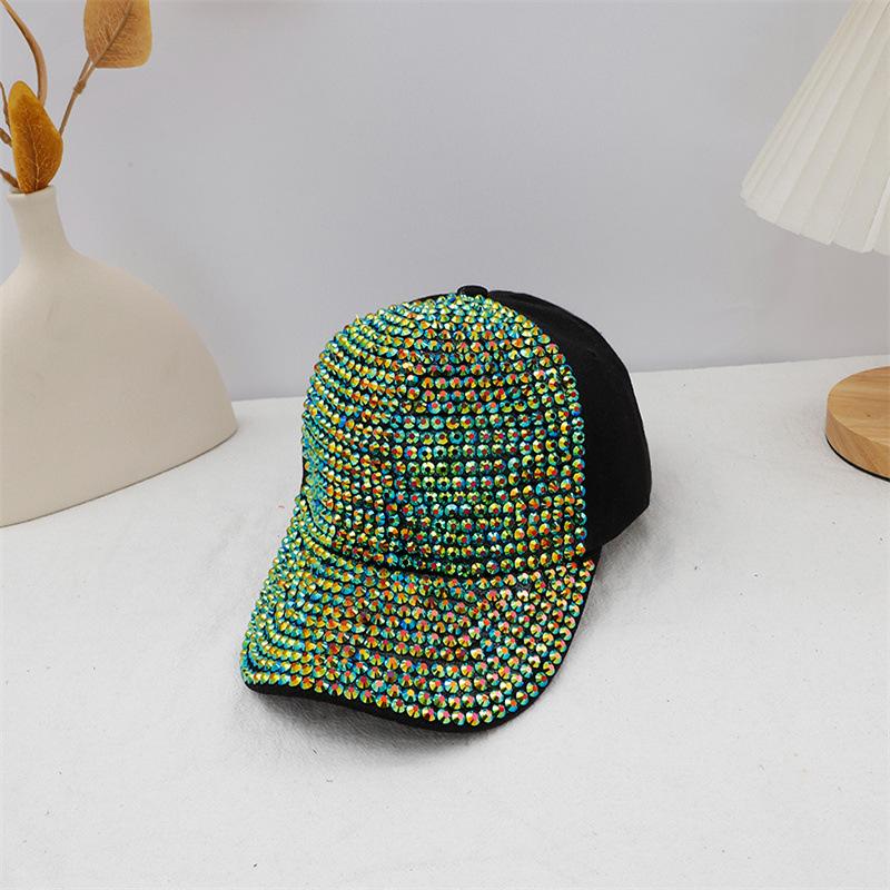 New European and American Feng Shui Diamond Baseball Cap Women's Hip Hop Shiny Hat Full Diamond Fashion Men's Sun Hat Stage Hat