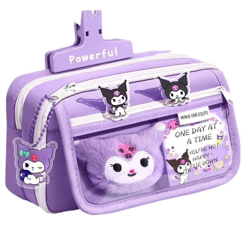 Kuromi Large Capacity Pencil Case for Girls - New Style Creative Stationery Box for Elementary Students