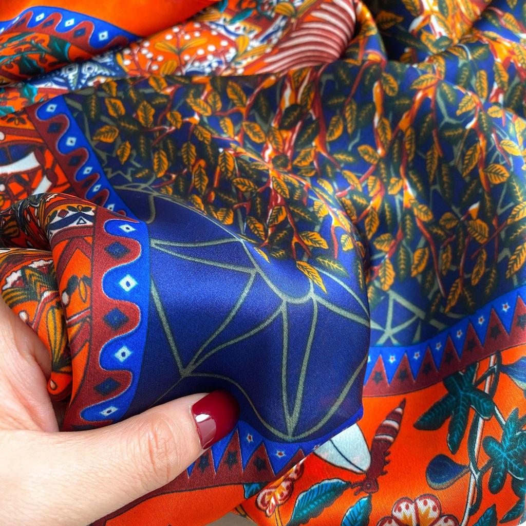 Wysokiej jakości luksusowe jedwabne szale z pałąkiem na głowę szaliki szalik dla kobiet łańcuszek jedwabny szal damski dekoracyjny szal