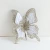 Sparkling Christmas Butterfly Pendant Glitter Flannel Xmas Tree Hanging Ornaments with Clip Multicolor Christmas Tree Pendant