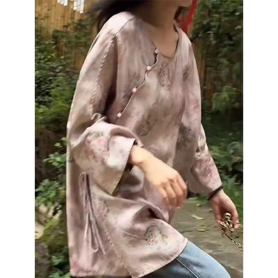 Women's Clothing, National Style Tops, Zen-Inspired, High-End, Exquisite Tang Suit Base Shirts, Small Blouses for Women, 2026 Spring New Collection