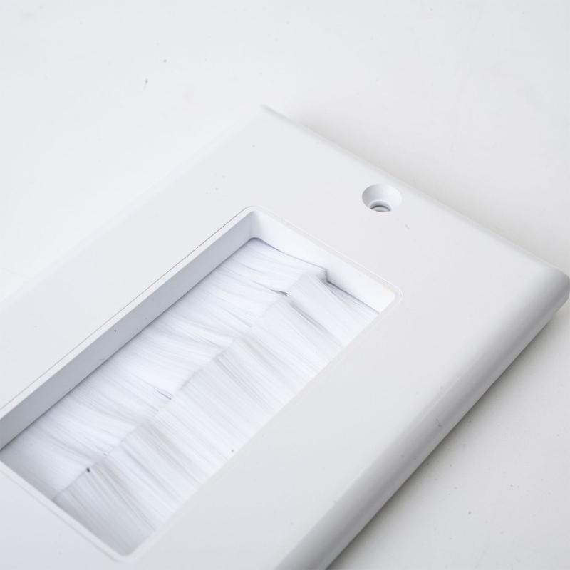 Dust Resistant Black Brush Wall Plate Cable Wall Plate For Wire in Wall Hider Cable Access , Wall Socket