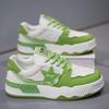E Spring Outdoor Fashion Casual Men's Shoes Board Shoes, White, Black, White and Green, Rice Dumplings