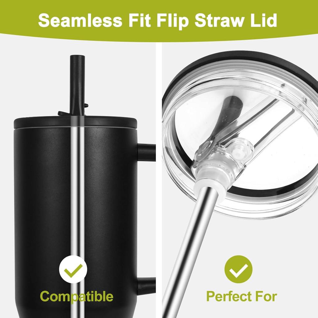 Straws Replacement for Hydrojug Traveler 40 Oz, Reble Metal Straws Compatible With Hydrojug Tumbler, Stainless Steel Straight Drinking Straws, With 2
