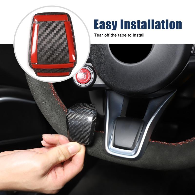 Real Carbon Fiber Steering Wheel V-Frame Decor Panel For Alfa Romeo Giulia Stelvio Tonale - Car Accessories